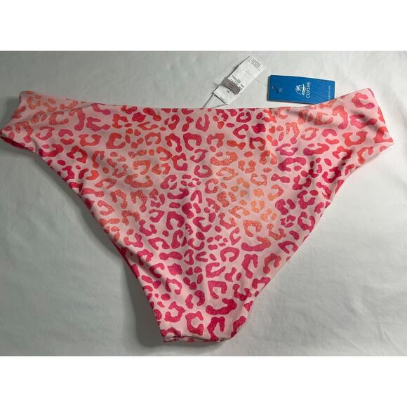 CUPSHE Pink & Leopard Print Hi-Rise reversable Bikini Bottom Swimsuit XL NEW tag - Picture 4 of 4